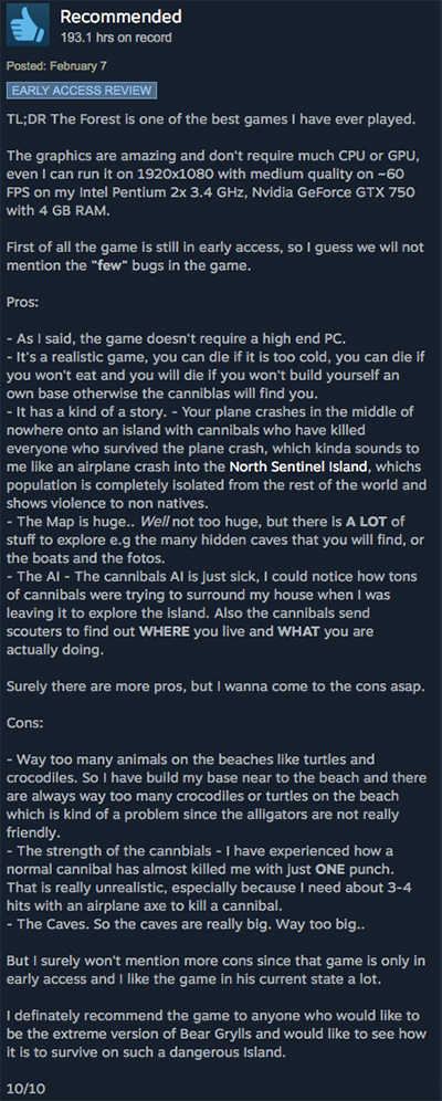 The Forest Steam Review