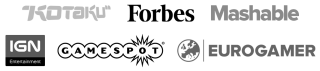 A collection of video game media company logos to reflect earned media coverage.